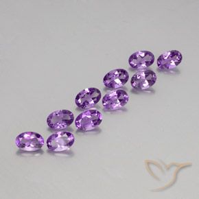 Gemme di Ametista Viola violaceo medio-scuro naturale da 3.89 ct, Ovale, VVS-VS