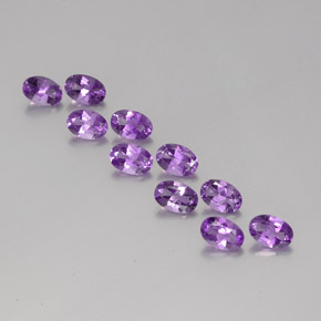Gemme di ametista viola violaceo medio naturale da 3,94 ct, taglio ovale, VVS-VS