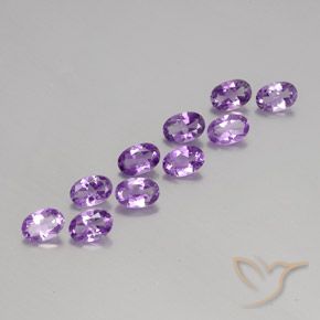 Gemme di Ametista Viola violaceo medio naturale da 3.75 ct, Ovale, VVS-VS