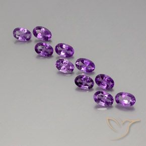 3.92ctw Naturale Viola violaceo medio-scuro Ametista, Ovale, VVS-VS