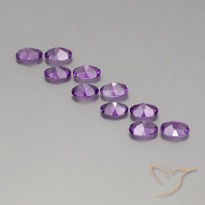 Gemme di Ametista Viola violaceo medio-scuro naturale da 3.92 ct, Ovale, VVS-VS