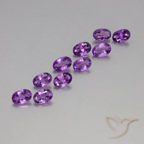 Gemme di Ametista violaceo naturale da 4.10 ct, Ovale, VVS-VS