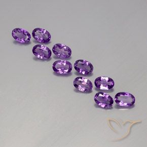 3.84ctw Naturale Viola violaceo medio-scuro Ametista, Ovale, VVS-VS