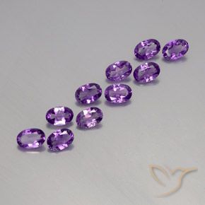Gemme di Ametista Viola violaceo medio-scuro naturale da 3.84 ct, Ovale, VVS-VS