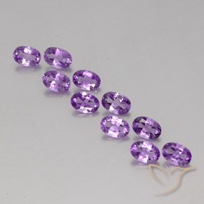3.84ctw Naturale Viola violaceo medio Ametista, Ovale, VVS-VS