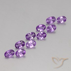 Gemme di Ametista Viola violaceo medio naturale da 3.84 ct, Ovale, VVS-VS