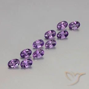 Gemme di ametista viola violaceo medio-scuro naturale da 3,90 ct, taglio ovale, VVS-VS