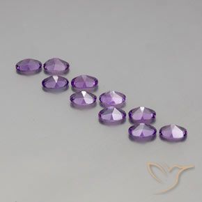 Gemme di ametista viola violaceo medio-scuro naturale da 3,90 ct, taglio ovale, VVS-VS