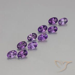Gemme di Ametista Viola violaceo intenso naturale da 4.10 ct, Ovale, VVS-VS