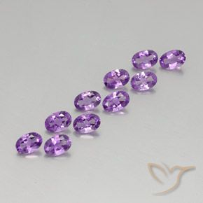 Gemme di Ametista Viola violaceo medio naturale da 3.82 ct, Ovale, VVS-VS