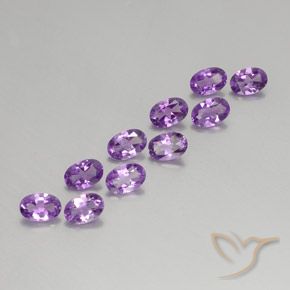 Gemme di Ametista violaceo naturale da 3.94 ct, Ovale, VVS-VS
