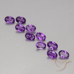 3.86ctw Naturale Viola violaceo medio-scuro Ametista, Ovale, VVS-VS