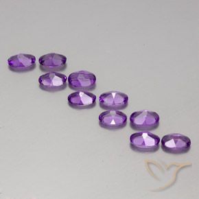 Gemme di Ametista Viola violaceo medio-scuro naturale da 3.86 ct, Ovale, VVS-VS