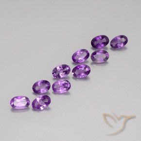 Gemme di Ametista violaceo naturale da 3.70 ct, Ovale, VVS-VS