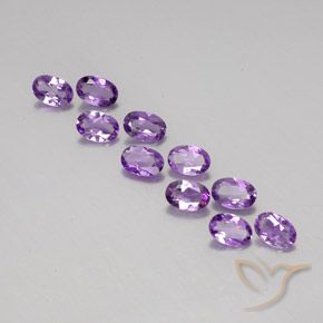 3.62ctw Naturale Viola violaceo medio-scuro Ametista, Ovale, VVS-VS