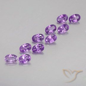 Gemme di Ametista Viola violaceo medio-scuro naturale da 4.10 ct, Ovale, VVS-VS