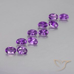 Gemme di Ametista Viola violaceo medio naturale da 4.64 ct, Ovale, VVS-VS
