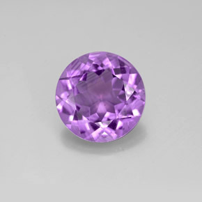Ametista Viola naturale da 2.91 ct, Taglio rotondo, VVS-VS