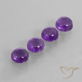 Gemme di ametista viola medio-chiaro naturale da 8,29 ct, taglio rotondo, trasparente