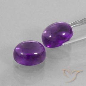 Gemme di Ametista Viola medio naturale da 8.38 ct, Ovale, Trasparente
