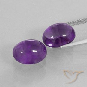 Gemme di Ametista Viola medio naturale da 8.82 ct, Ovale, Trasparente
