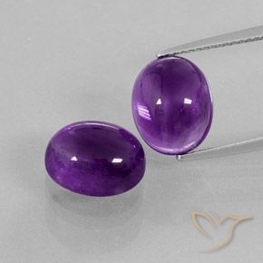 Gemme di Ametista Viola medio naturale da 7.89 ct, Ovale, Trasparente