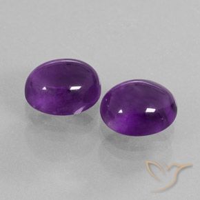 Gemme di Ametista Viola medio naturale da 7.89 ct, Ovale, Trasparente