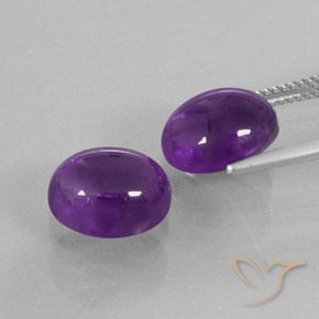 Gemme di Ametista Viola medio naturale da 7.89 ct, Ovale, Trasparente