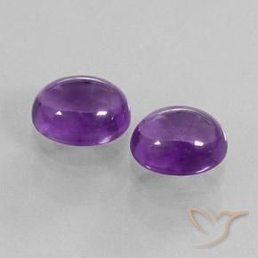 Gemme di Ametista Viola medio naturale da 7.61 ct, Ovale, Trasparente