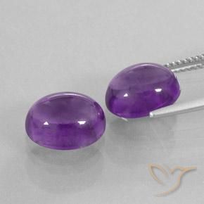 Gemme di Ametista Viola medio naturale da 7.61 ct, Ovale, Trasparente