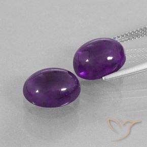 Gemme di Ametista Viola medio naturale da 7.43 ct, Ovale, Trasparente