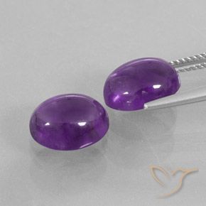 Gemme di Ametista Viola medio naturale da 7.44 ct, Ovale, Trasparente