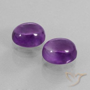 Gemme di Ametista Viola medio naturale da 8.10 ct, Ovale, Trasparente