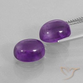 Gemme di Ametista Viola medio naturale da 8.10 ct, Ovale, Trasparente