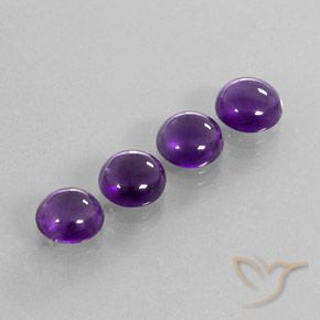 Gemme di Ametista Viola medio naturale da 7.27 ct, Rotondo, Trasparente