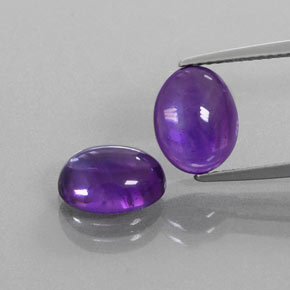 Gemme di Ametista Viola medio-chiaro naturale da 4.96 ct, Taglio ovale, Trasparente