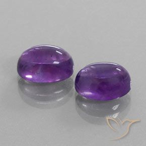Gemme di Ametista Viola medio-chiaro naturale da 6.37 ct, Ovale, Trasparente