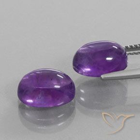 Gemme di Ametista Viola medio-chiaro naturale da 6.37 ct, Ovale, Trasparente