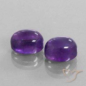 Gemme di Ametista Viola medio-chiaro naturale da 7.61 ct, Ovale, Trasparente
