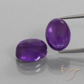 Gemme di Ametista Viola medio naturale da 6.76 ct, Ovale, Trasparente