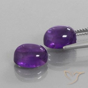 Gemme di Ametista Viola medio naturale da 6.76 ct, Ovale, Trasparente