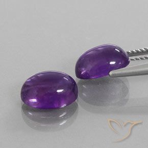 Gemme di Ametista Viola rossastro naturale da 5.47 ct, Ovale, Trasparente