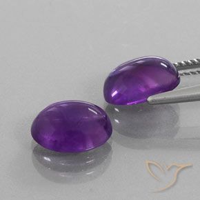 Gemme di Ametista Viola medio naturale da 5.23 ct, Ovale, Trasparente