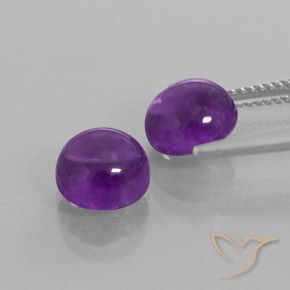 Gemme di Ametista Viola medio naturale da 4.92 ct, Rotondo, Trasparente