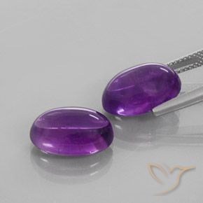 Gemme di Ametista Viola medio naturale da 13.00 ct, Ovale, Trasparente