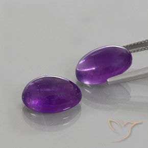 Gemme di Ametista Viola medio naturale da 12.04 ct, Taglio ovale, Trasparente