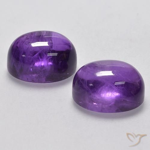 Gemme di Ametista Viola scuro naturale da 7.26 ct, Ovale, Trasparente