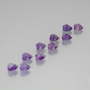 Gemme di ametista vivido rosa viola naturale da 6,81 ct, a forma di cuore, VS