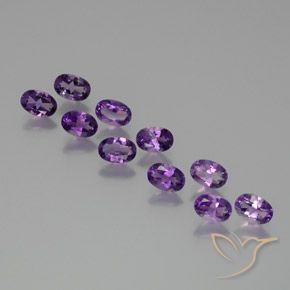 Gemme di Ametista Viola medio naturale da 3.97 ct, Ovale, VS