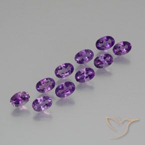 4.10ctw Naturale Viola medio Ametista, Ovale, VS